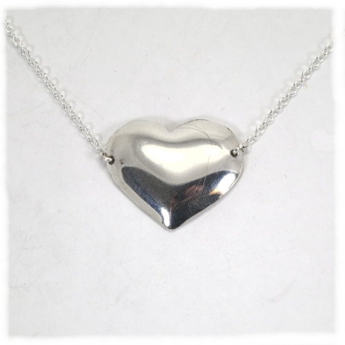 Small sterling silver heart necklace